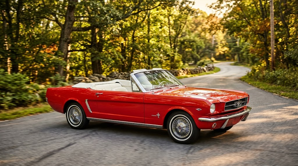 Red Classic Ford Mustang Convertible