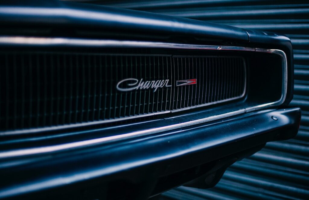 Classic Dodge Charger grille and badge