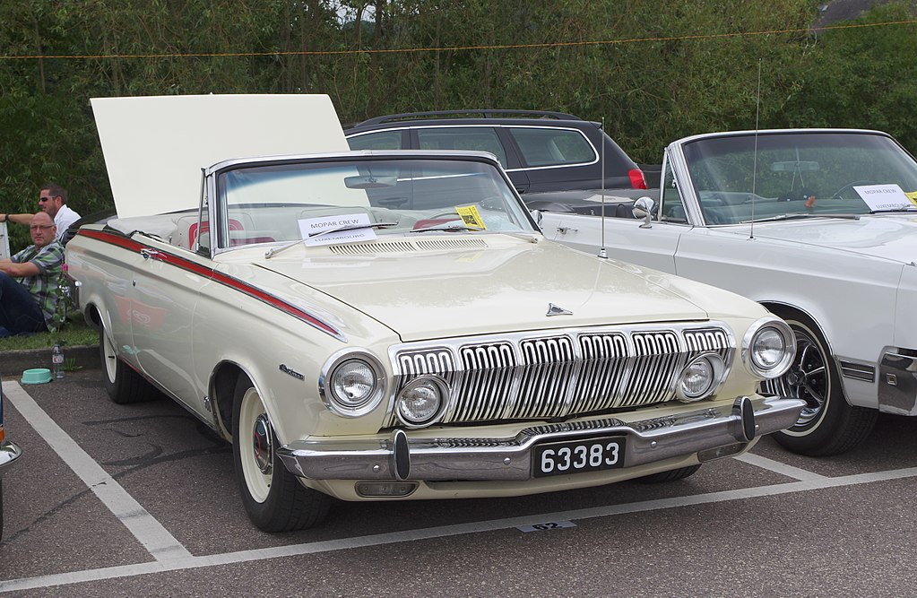 Dodge Polara convertible with top down and trunk/boot open