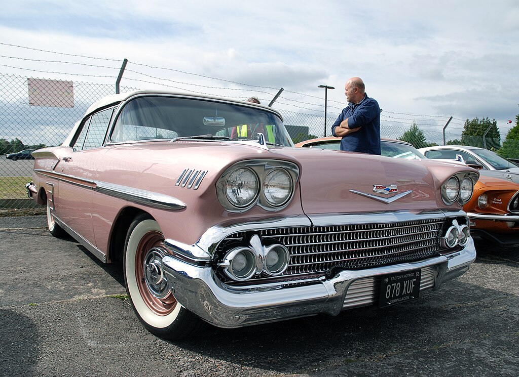 Copper and white 1958 Chevrolet Impala