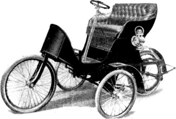 Black and white sketch of the 1907 Vandegrift Autobuggy Runabout