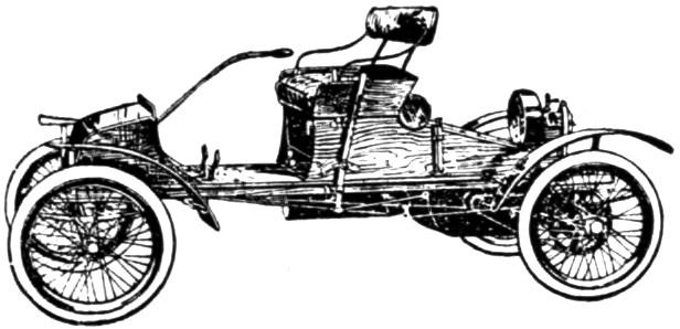 Line drawing of the 1907 Waltham-Orient Model BR Runabout