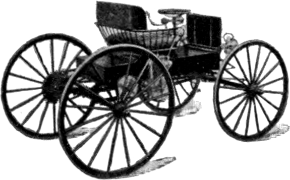 Black and white sketch of the 1907 Success Auto-Buggy Model 3